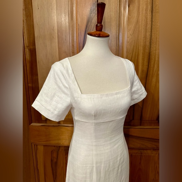 DISSH - Jamie White Linen Midi Dress - 4 - Picture 9 of 14